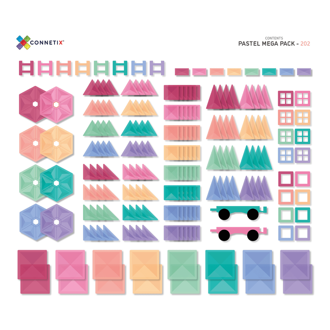 connetix 202 piece pack contents sheet