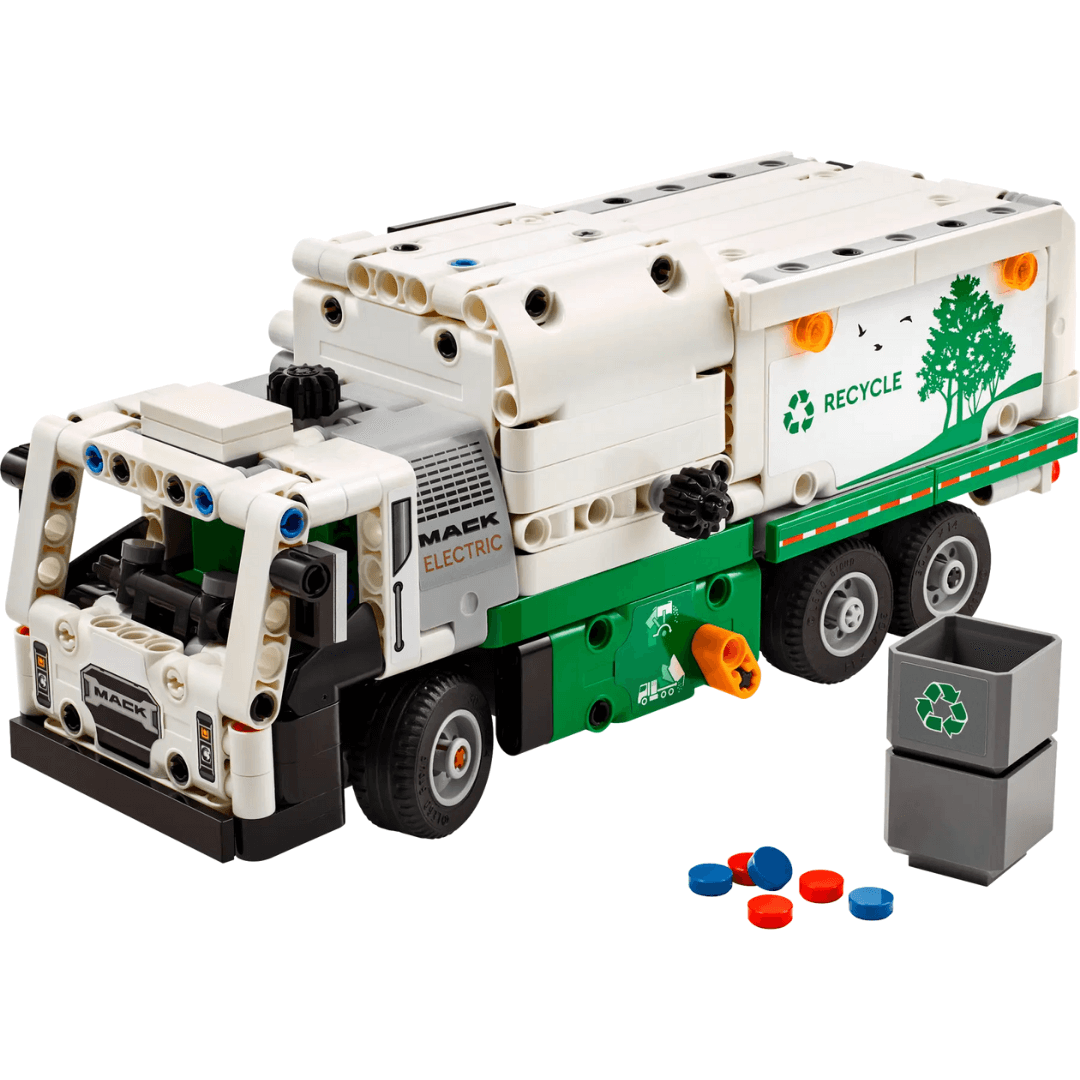lego technic garbage truck white with bins toyworld lismore