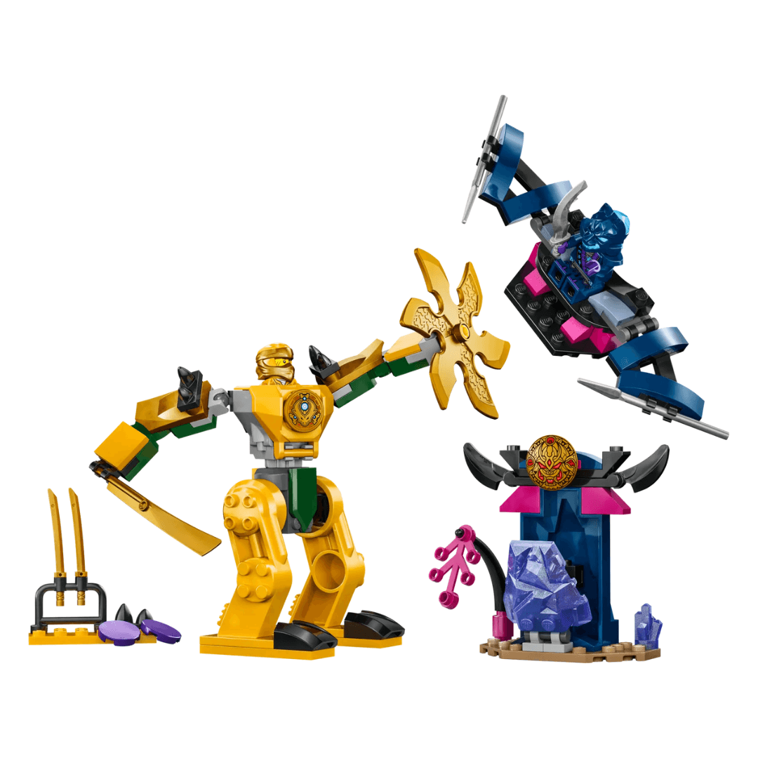 lego ninjago set with yellow battle mech build and minifigures toyworld lismore