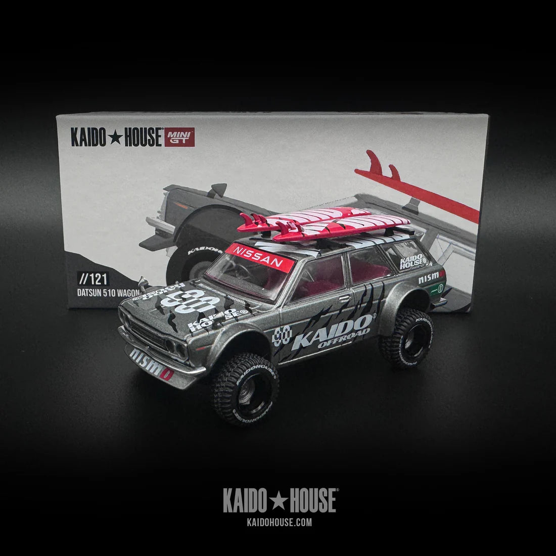 Mini GT - 1:64 Datsun 510 4x4 Wagon Offroad V1 Kaido House Grey
