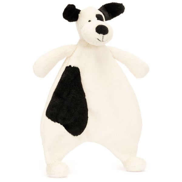 Bashful Black & Cream Puppy Comforter - Jellycat