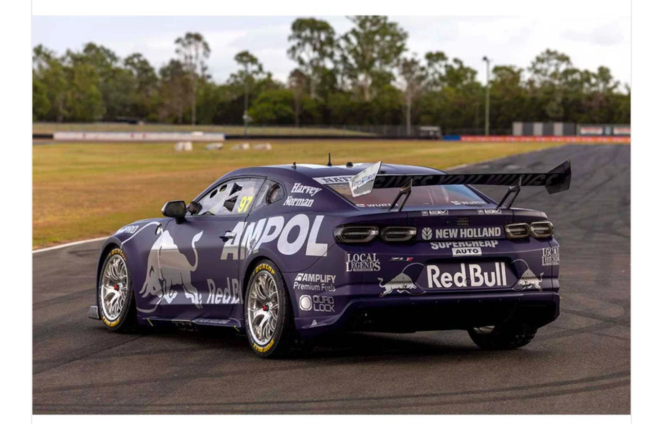 Biante - 1:18 van Gisbergen Chev Camaro 2023 Red Bull Ampol Racing Test Livery Back View