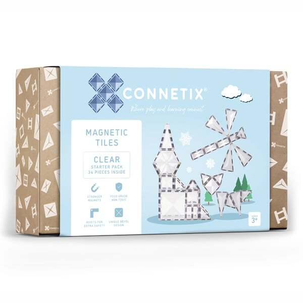 Clear Starter Pack 34 Piece - Connetix Magnetic Tiles