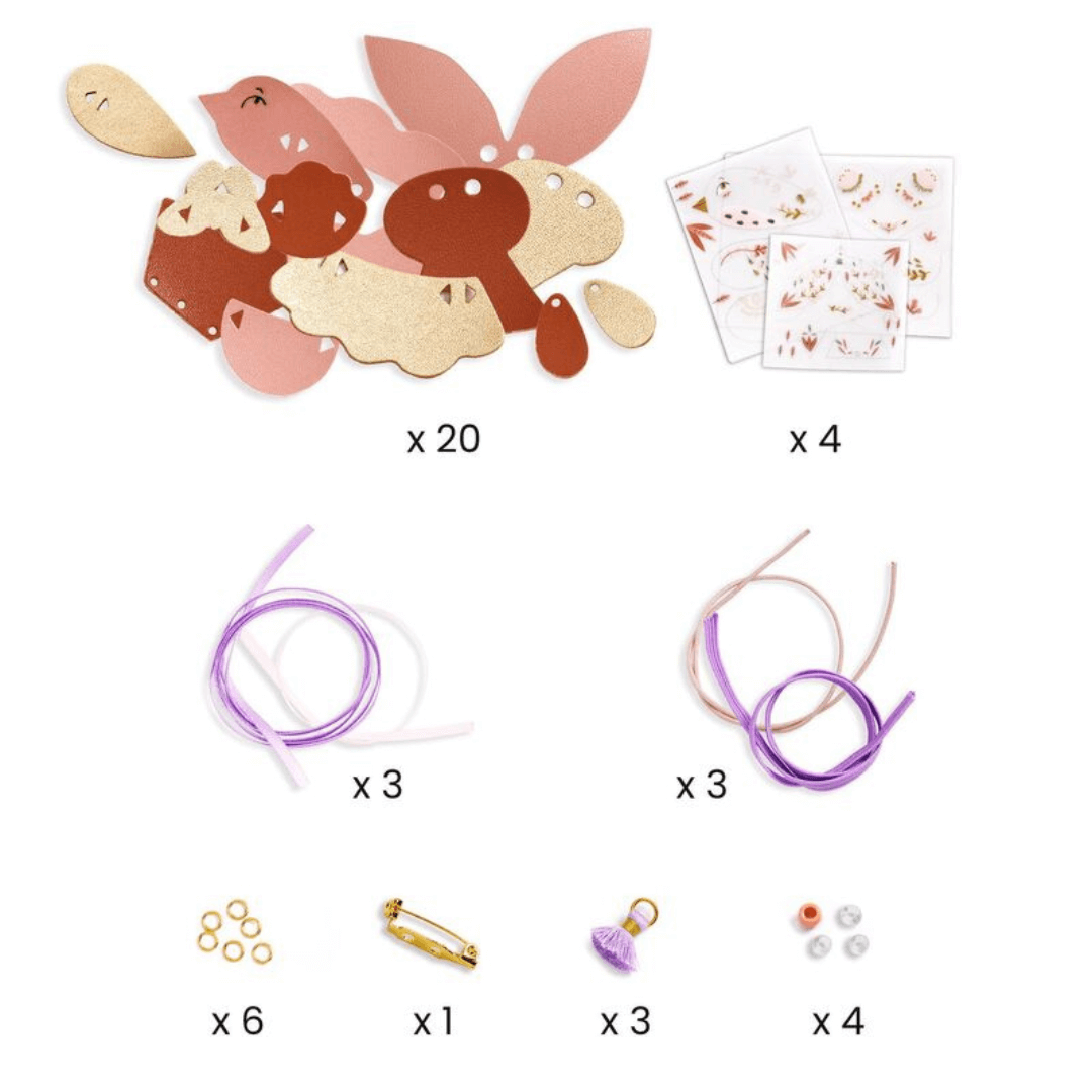 Djeco bird theme jewellery making kit contents at Toyworld lismore