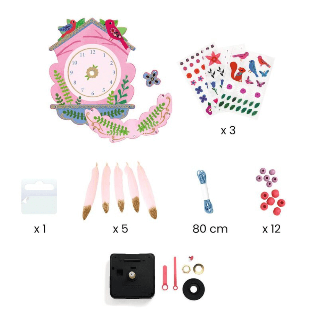 Djeco cuckoo clock making kit contents image at toyworld lismore