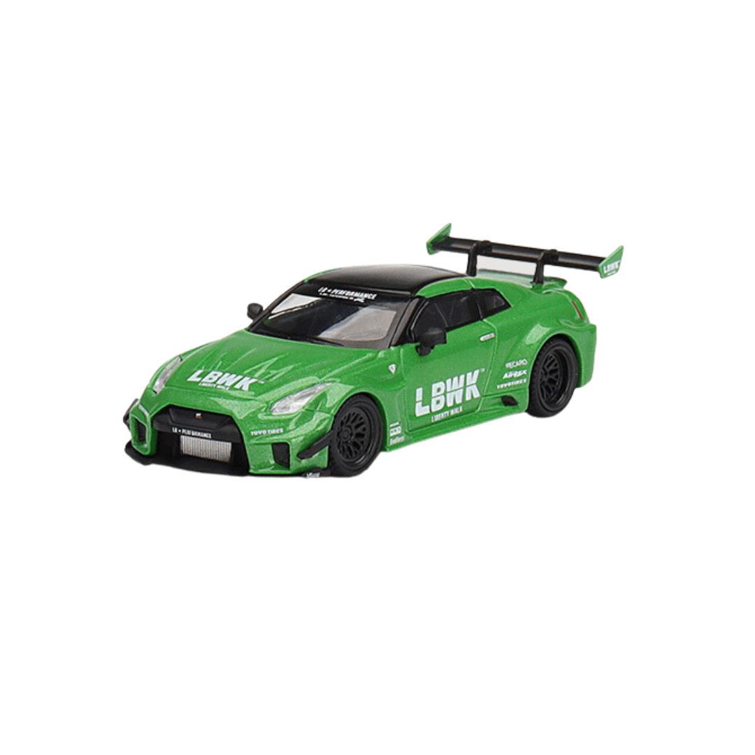 Mini GT - 1:64 LB Silhouette Works GT Nissan 35GT-RR - Apple Mini GT - 1:64 LB Silhouette Works GT Nissan 35GT-RR - Apple