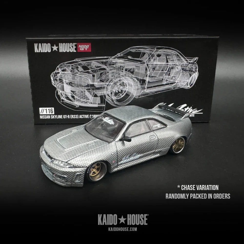 Mini GT - 1:64 Nissan Skyline GT-R R33 Active Carbon R V1 Kaido House