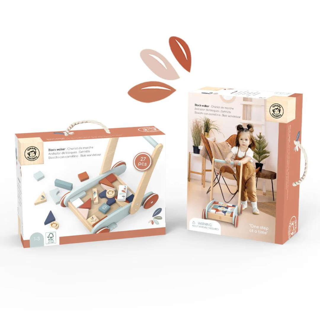 Speedy Monkey Wooden block walker Toyworld Lismore
