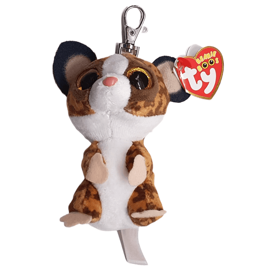 Ty Beanie Boo Bush Baby White with brown and tan speckled markings