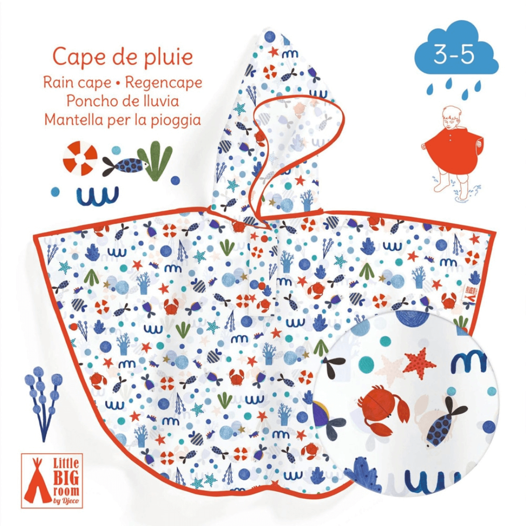 Djeco -RainCape-Ocean-Small