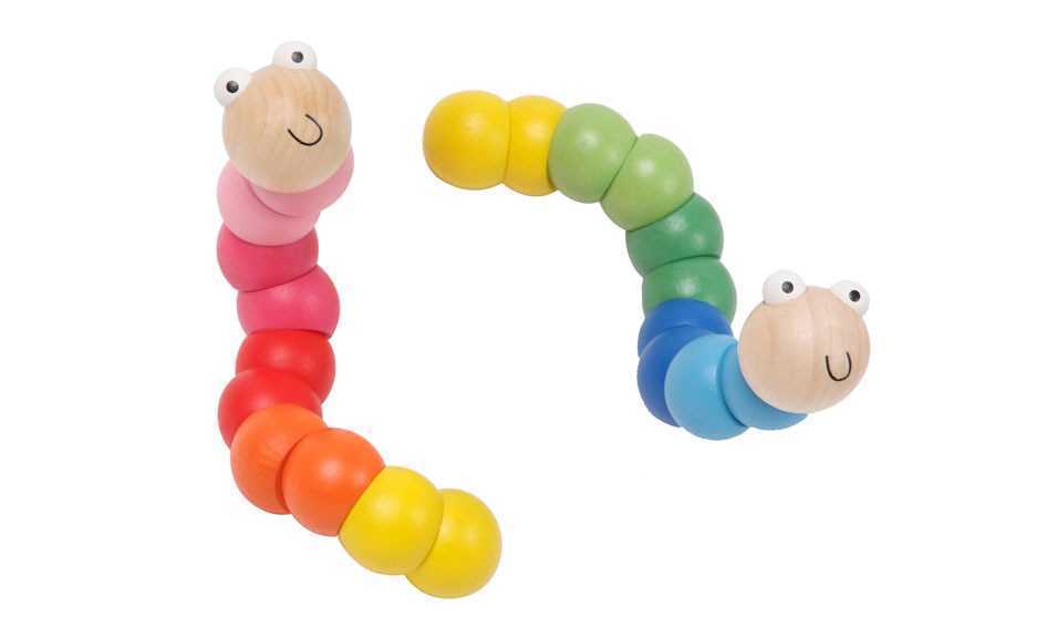 Kaper Kidz - Wooden Jointed Worm Bright