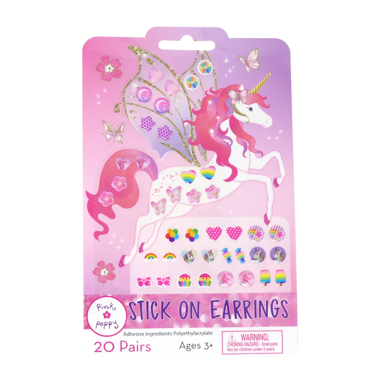 Pink Poppy Stick on Earrings
