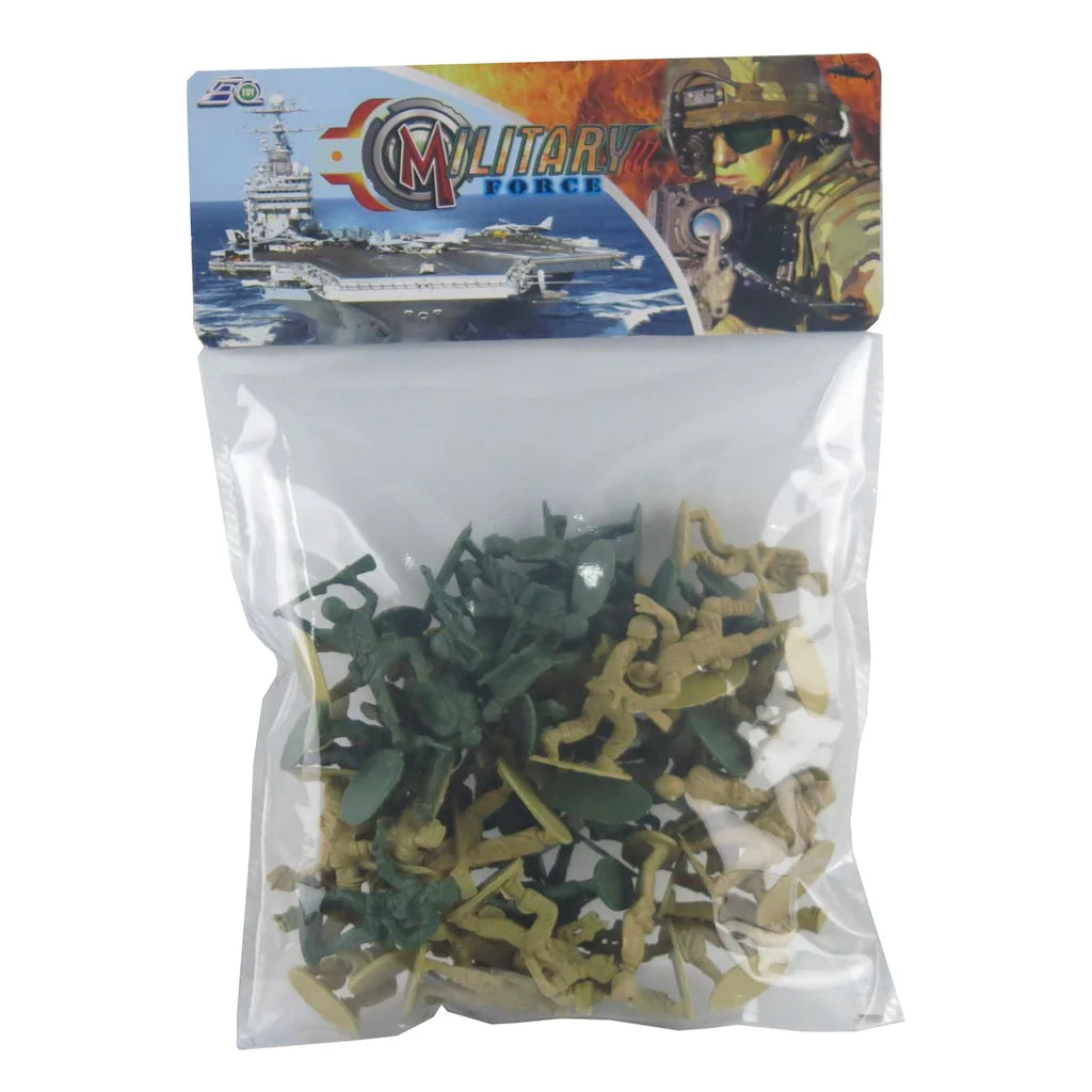 plastic military soliders in bag