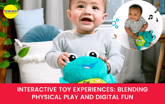 kid playing holding Baby Einstein Neptunes Cuddly Composer