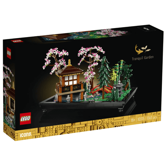 10315 Lego icons tranquil garden packaging cherry blossoms, hut, bridge and bamboo trees