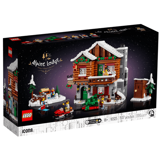 Lego christmas set alpine lodge with ski and snow features toyworld lismore