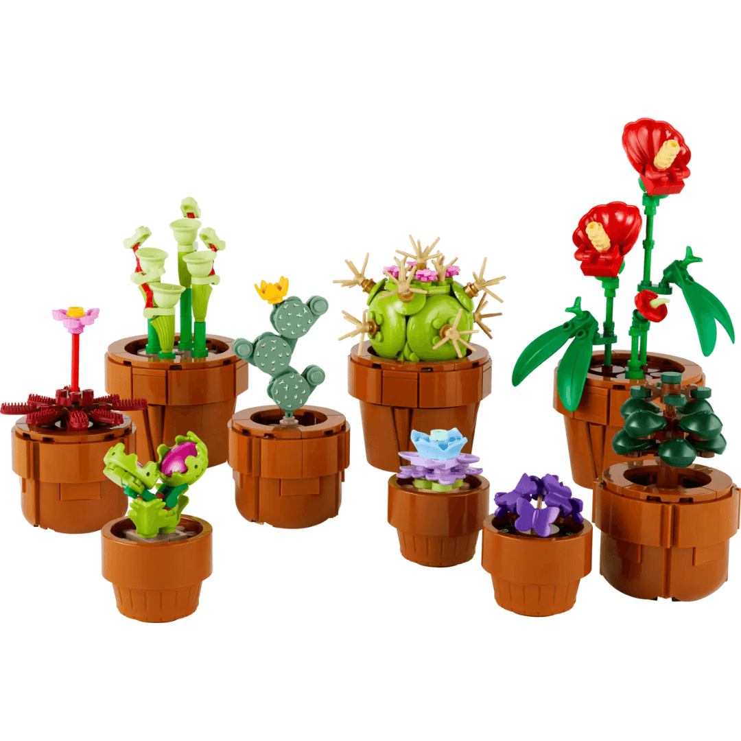 Lego tiny plants collection - little cactus in singular pot plants clustered togehter in a set toyworld lismore