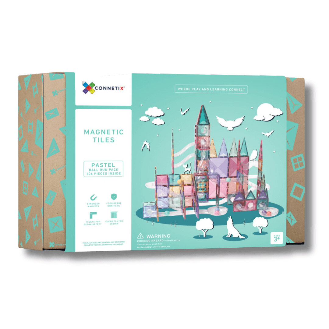 Connetix magnetic tile ball run 106 piece box 