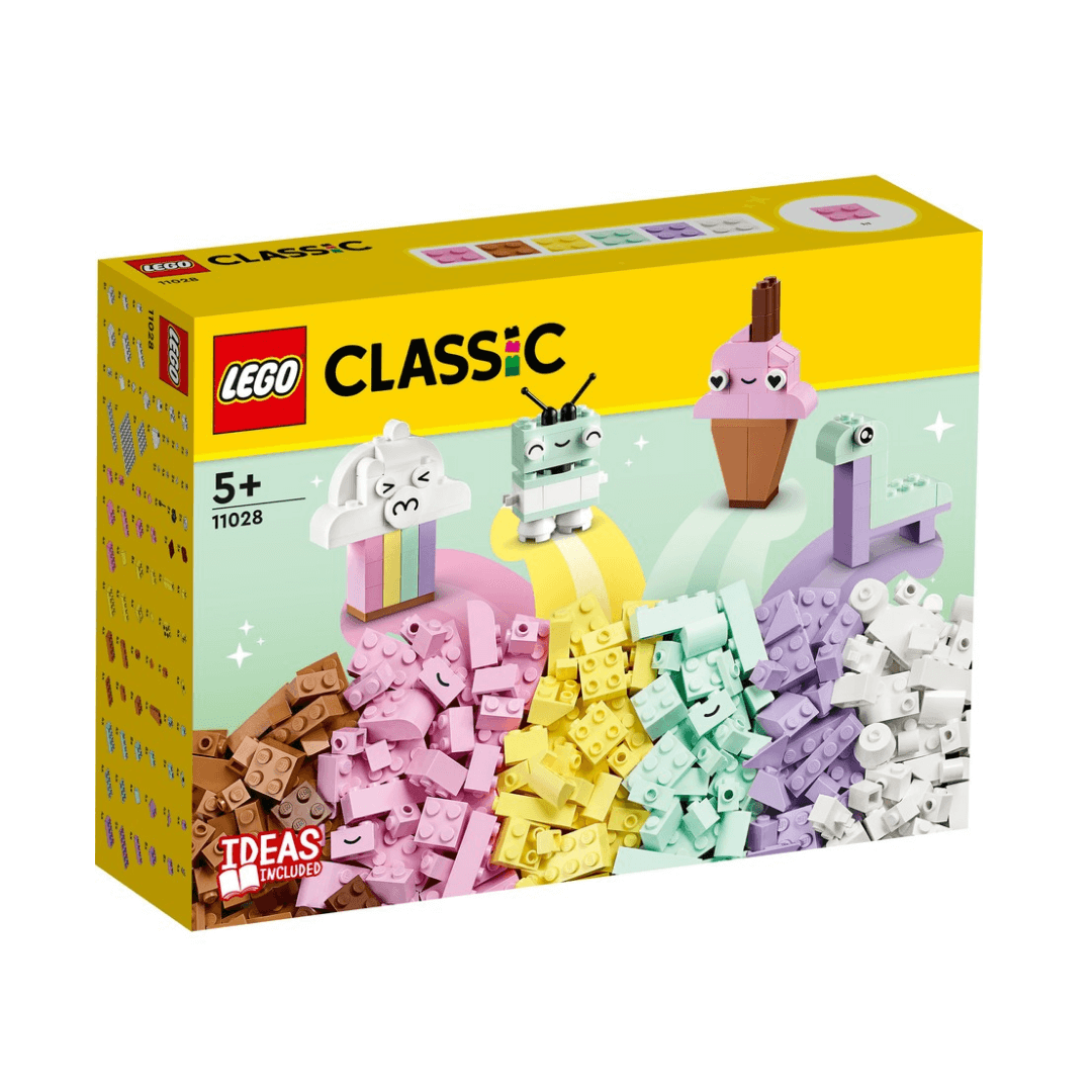 11028 Lego classic box of pastel pieces for open ended building play with some build suggestions