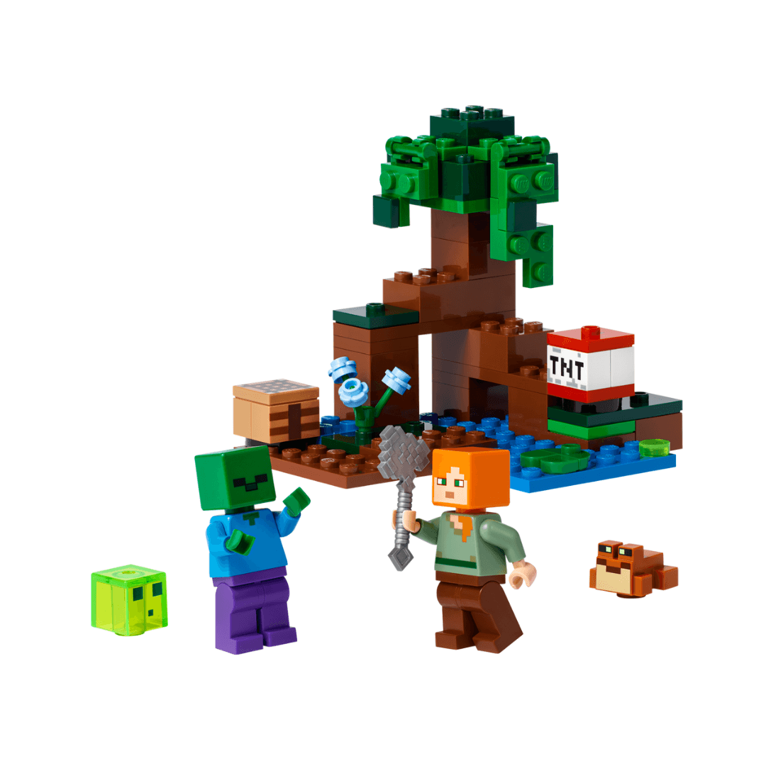 21240 lego minecraft the swamp adventure built tree tnt and minecraft characters