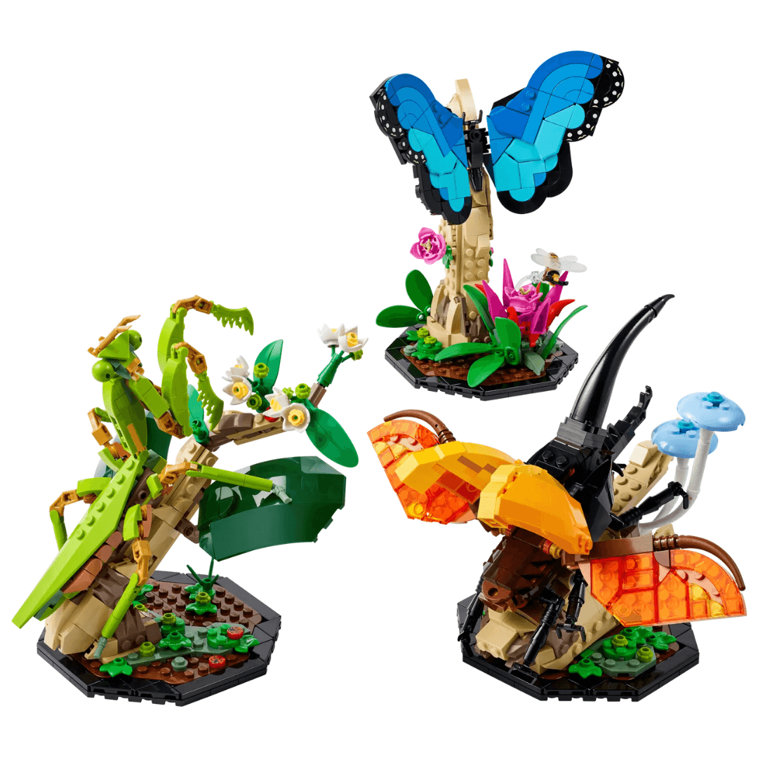 lego insect collection buttlerfly, grasshopper and bettle all out of lego lismore toyworld