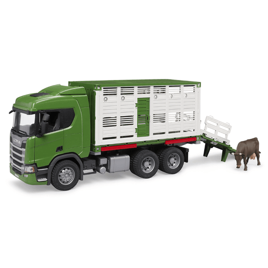 Bruder - Cattle Transporter Agriculture Scania Super 560R with 1 Cow