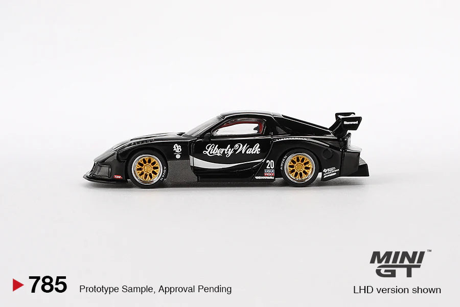 PRE ORDER Mini GT - 1:64 MAZDA RX-7 LB-Super Silhouette  Liberty Walk Black