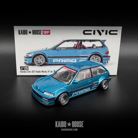 Mini GT - 1:64 Honda EF Civic V1 Kaido Works Tahitian Green