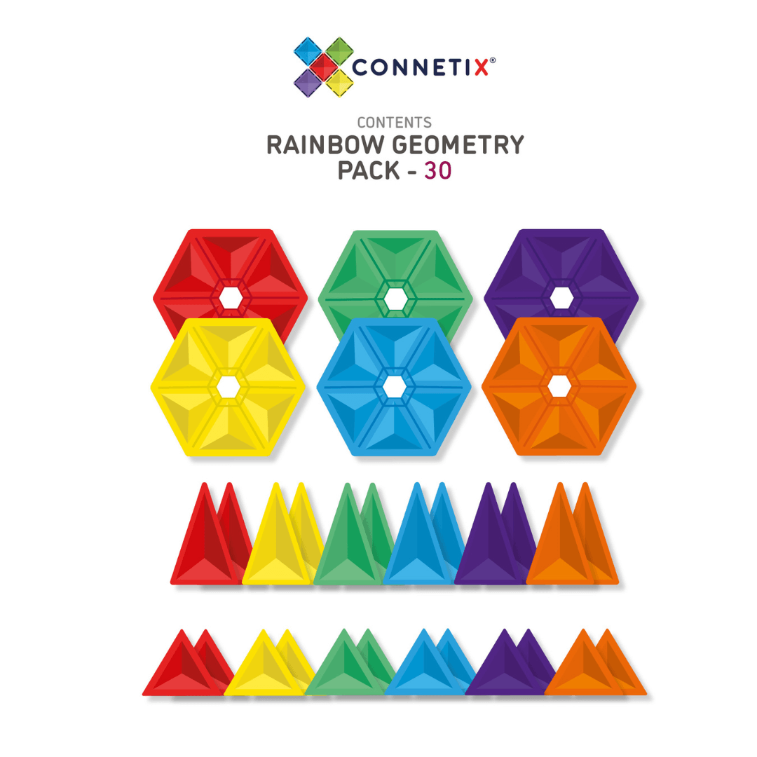 connetix 30 piece geometry set content sheet