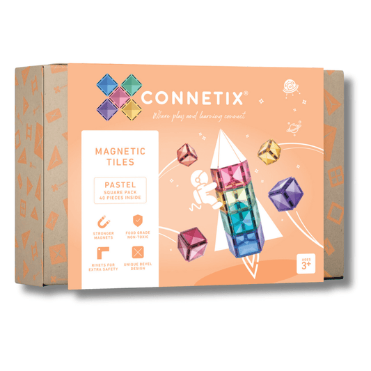 connetix 40 piece squares pack with apricot cover slip