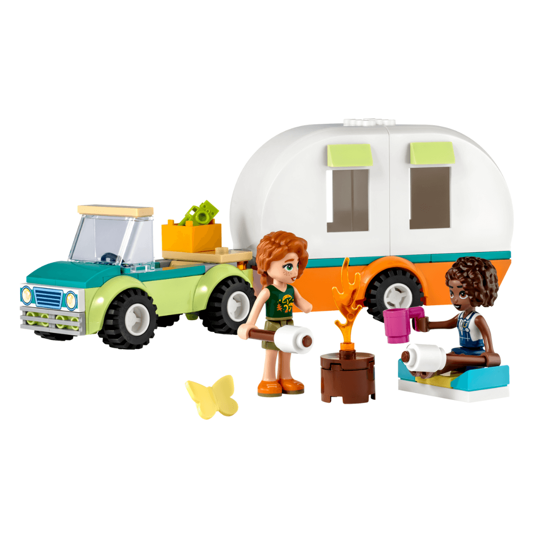 41726 Lego Friends holiday camping trip box packaging car with mini caravan in tow build suggestion