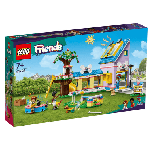 41727 lego friends dog rescue centre - tree, building, characters and puppies packaging box