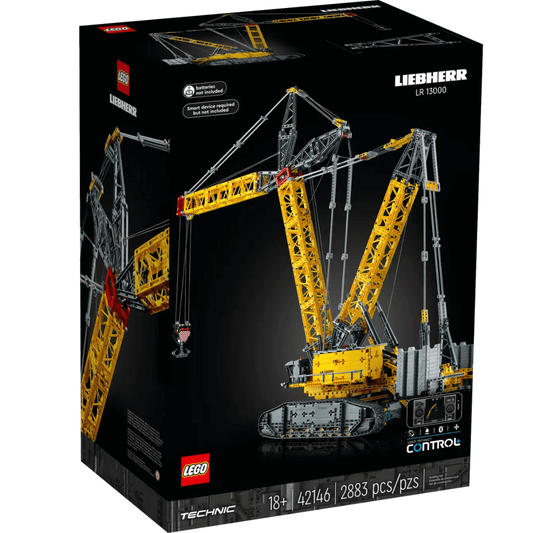 42146 lego grey and yellow crane with phone connection controls packaging