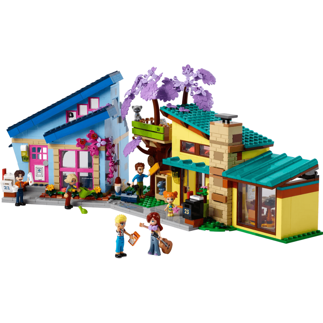 Lego friends set neighbouring houses blue and yellow toyworld lismore