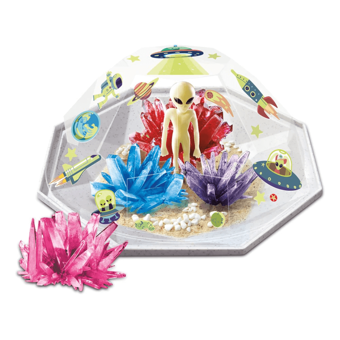 4M Cystral growing kit with outter space theme terrarium built sample