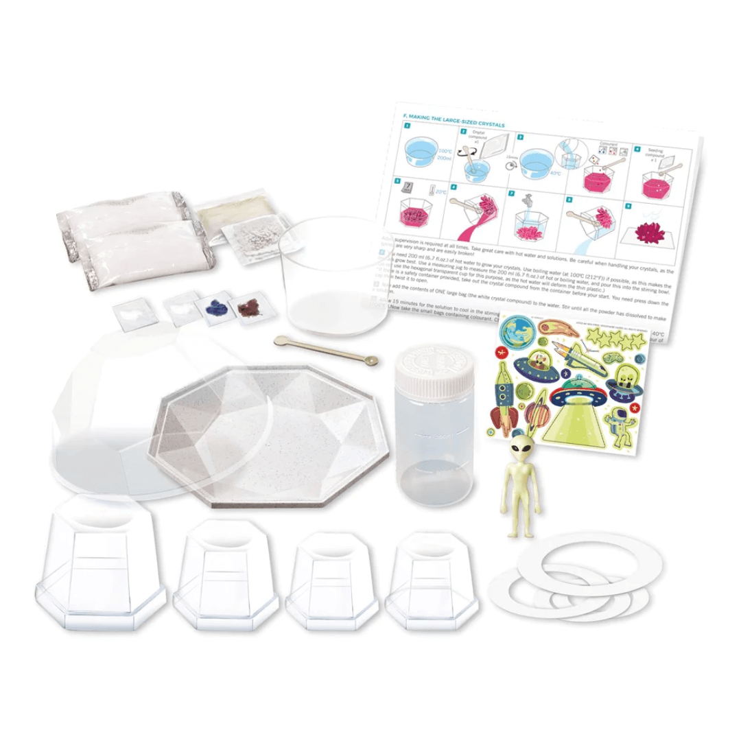 4M Cystral growing kit with outter space theme terrarium contents