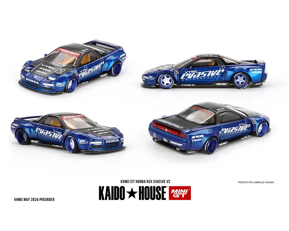 PRE ORDER Mini GT - 1:64 Honda NSX Evasive V2 Kaido Works Blue