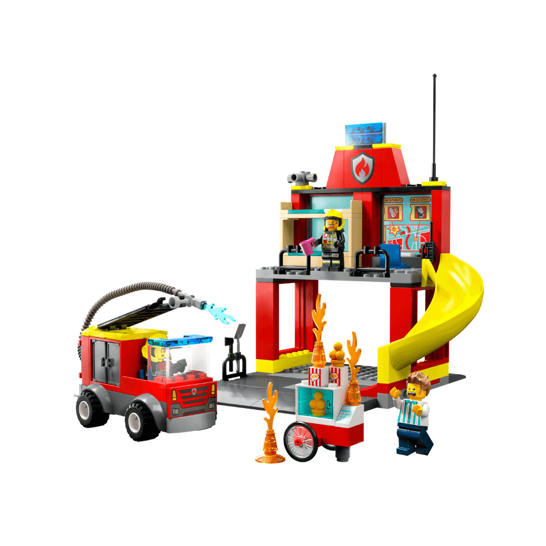 60375 lego city fire station with fire truck and slide
