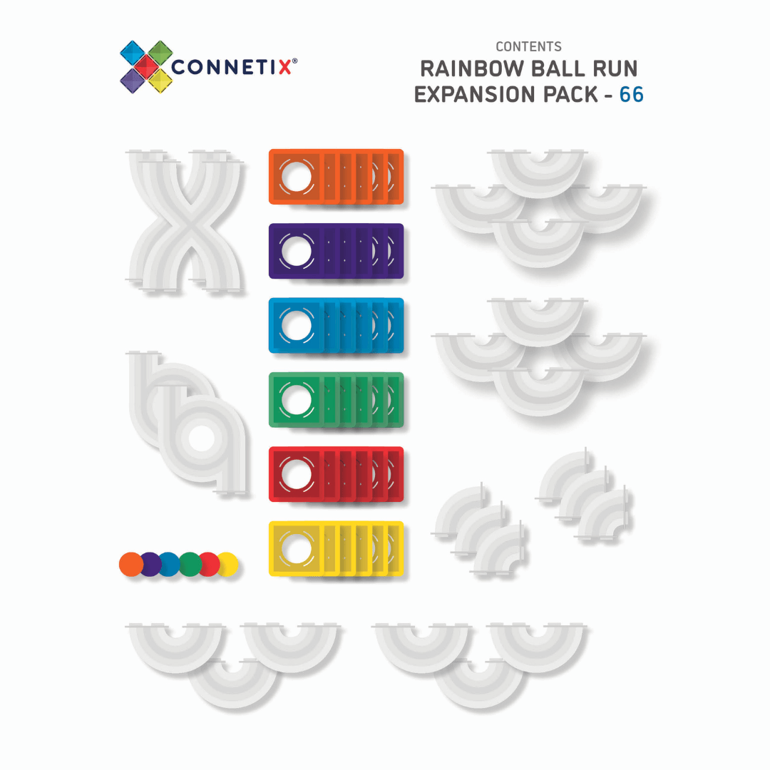 connetix 66 piece ball run expansion set contents sheet