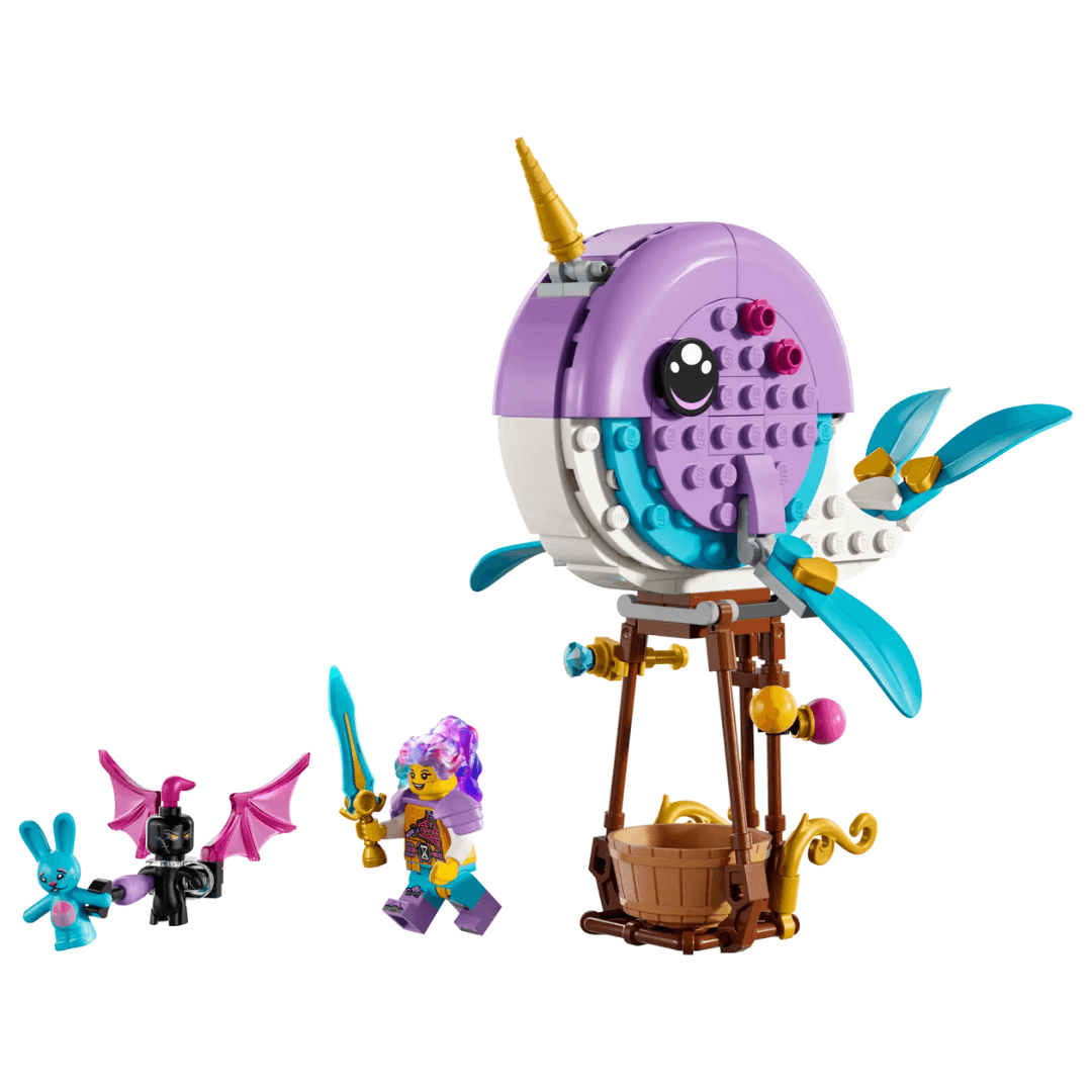 Lego dreamz purple blue and white hot air balloon with minifigures toyworld lismore