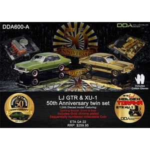 DDAUS - 1:24 50th Anniversary Twin Set LJ Torana - Green LJ GTR and Gold LJ GTR XU1