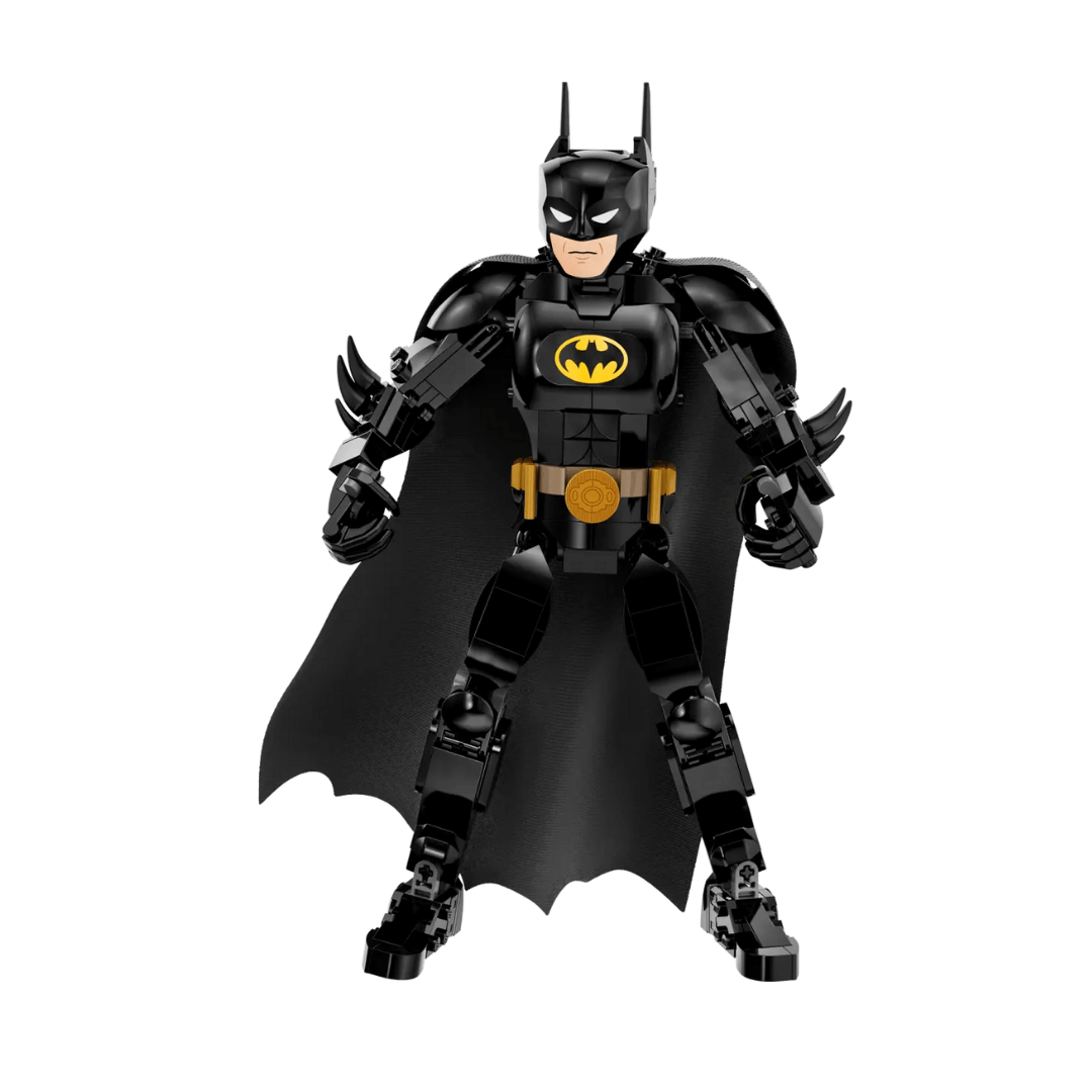 76259 Lego Marvel Batman Construction Figure  Built Set. Figure Seen In All Black Costume With Yellow Batman Symbol On His Chest And A Foor Length Cape. All Joints Are Hinged And Are Moveble.