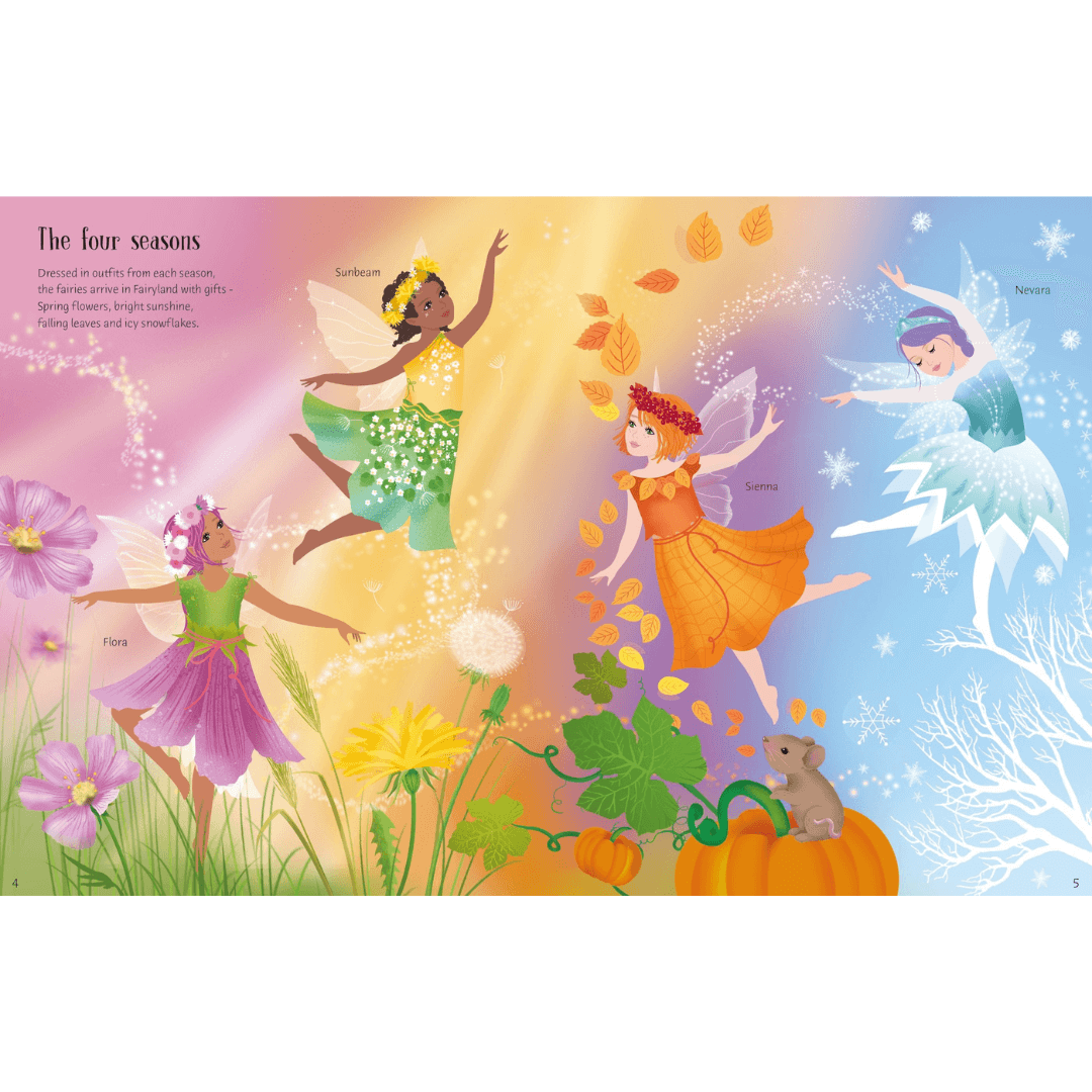 Usborne sticker book dressing up ballet fairies - sample page - toyworld lismore