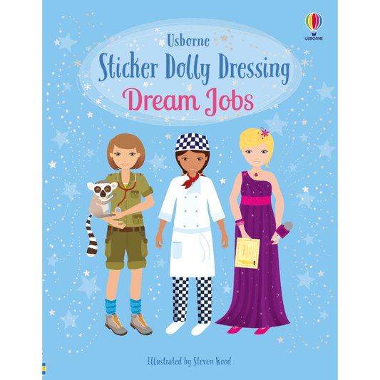 Usborne Books sticker book dressing up dolls in dream job themes cover image toyworld lismore