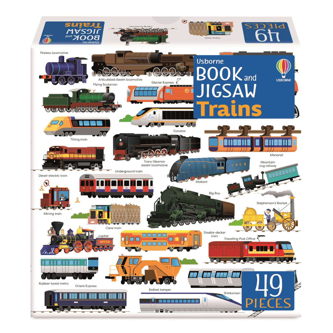 Usborne Books - Book And Jigsaw - Trains