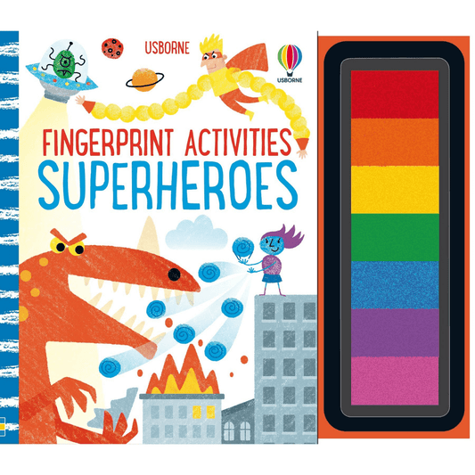 Usborne super hero fingerpaint activites book toyworld lismore