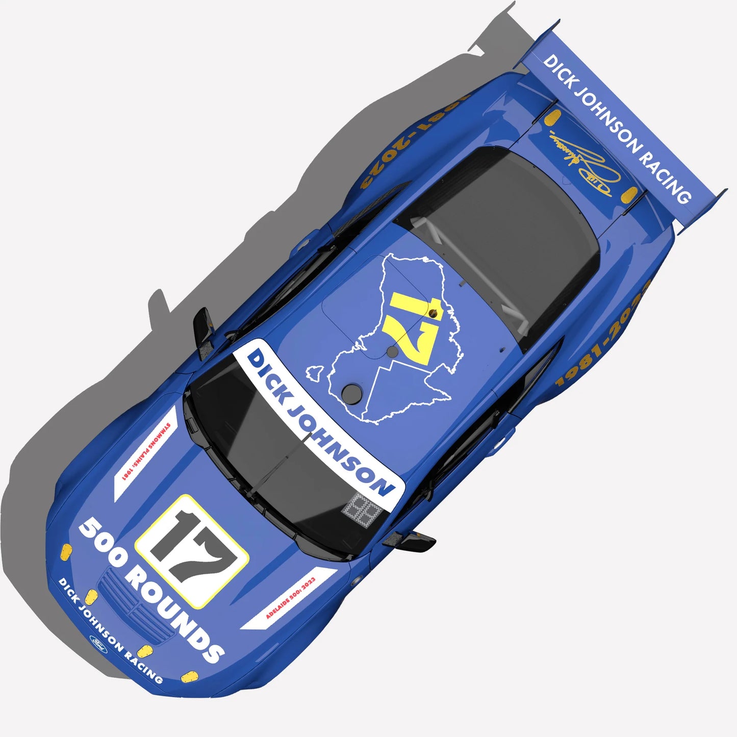 Authentic - 1:18 Dick Johnson Racing 17 Ford Mustang GT 500 Rounds Celebration Livery Blue