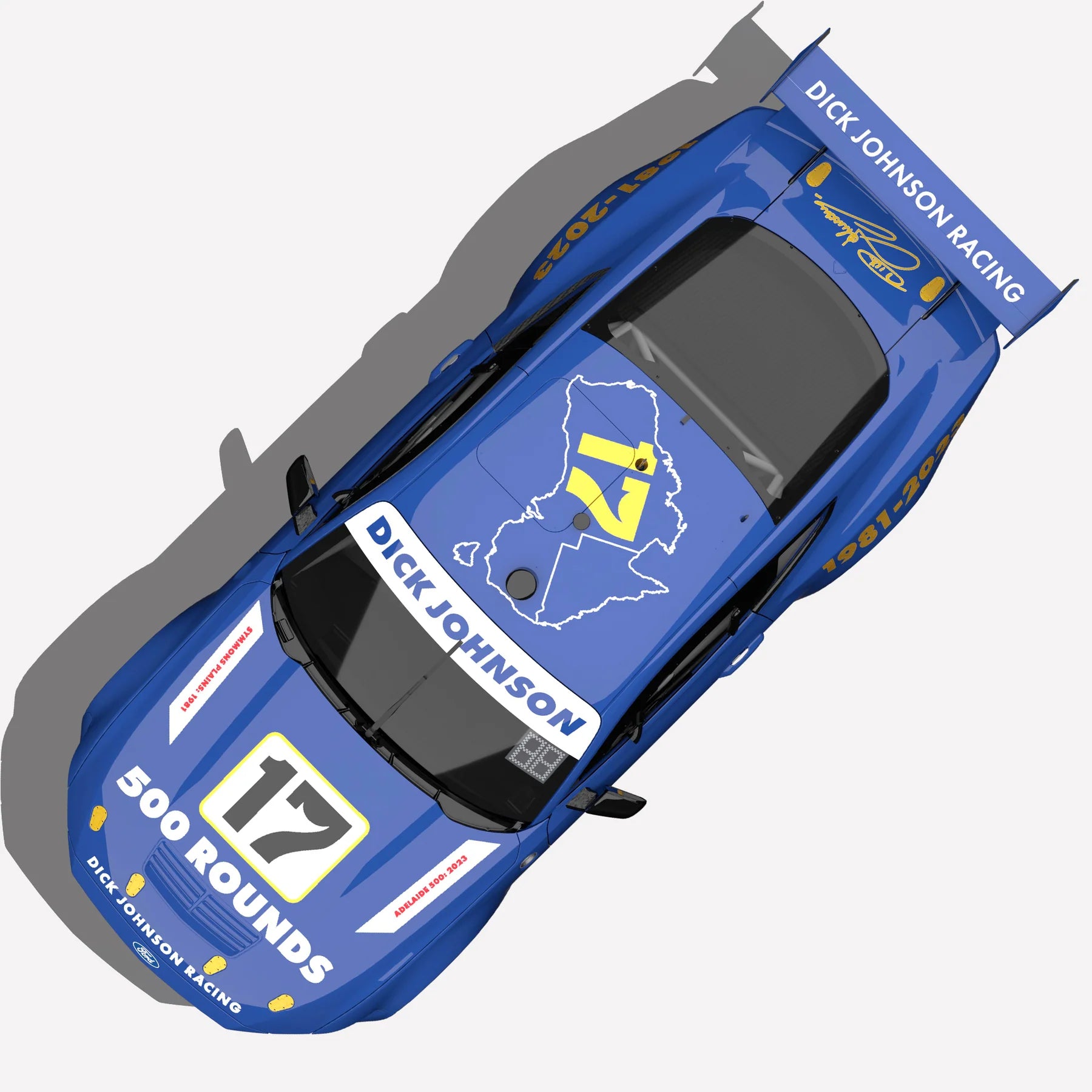 Authentic - 1:18 Dick Johnson Racing 17 Ford Mustang GT 500 Rounds Celebration Livery Blue