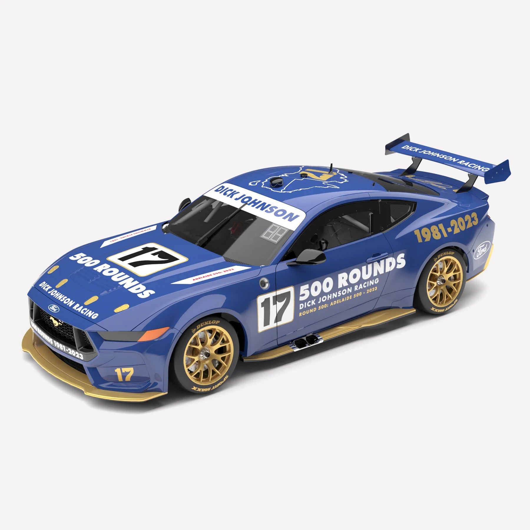Authentic - 1:18 Dick Johnson Racing 17 Ford Mustang GT 500 Rounds Celebration Livery Blue