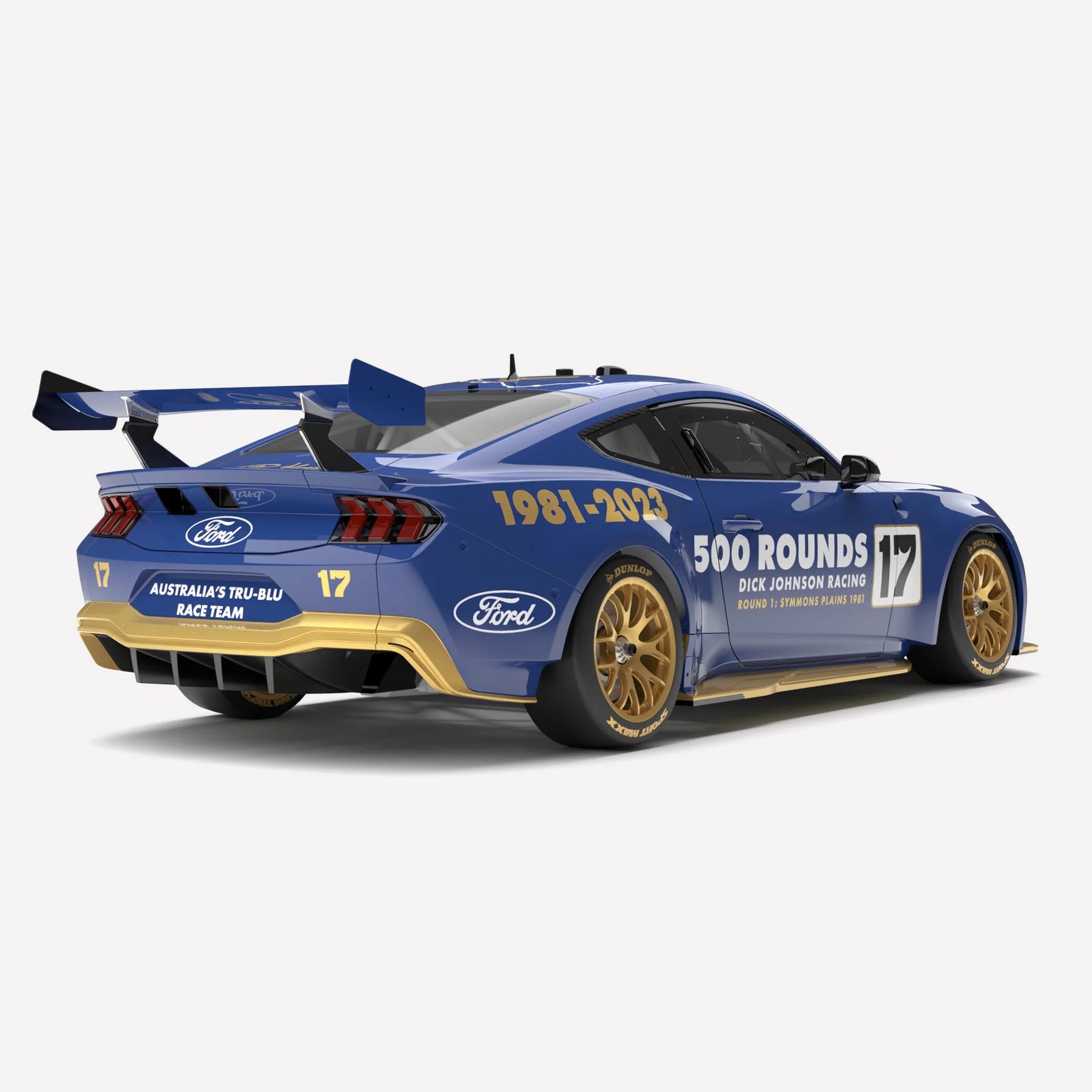 Authentic - 1:18 Dick Johnson Racing 17 Ford Mustang GT 500 Rounds Celebration Livery Blue